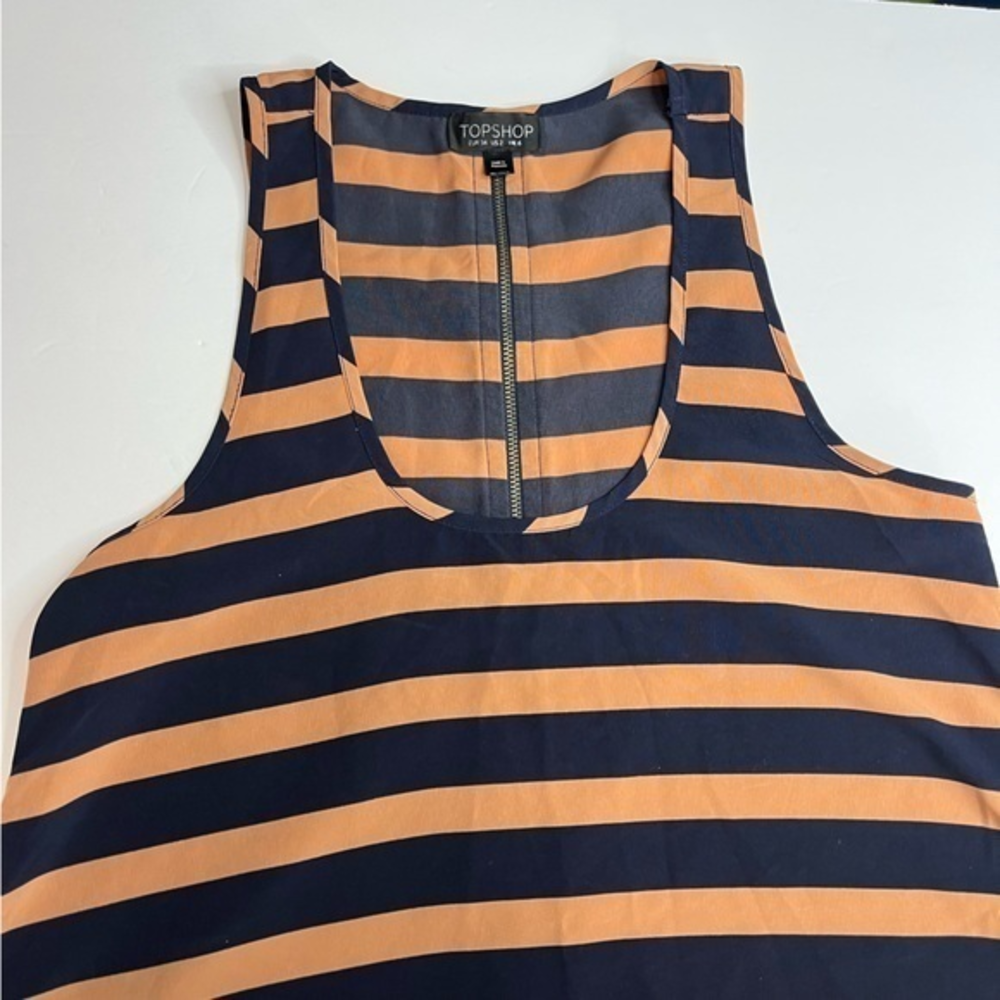 TopShop Orange Blue Striped Loose Flowy Tank‎ Top 2